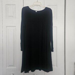 Old Navy Black Jack Long Sleeve Swing Dress
